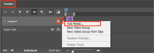 Add-media-Photoshop-Video