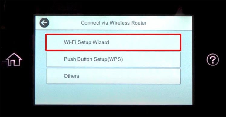 Click on WiFi Setup Wizard