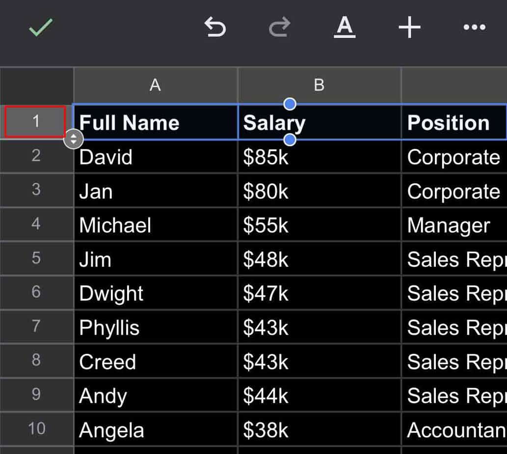 Click-on-the-row-number