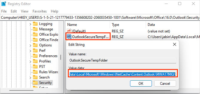 Copy-OutlookSecureTempFolder-location-from-Registry