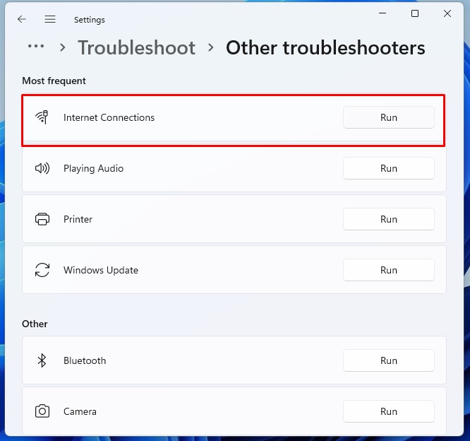 InternetConnectionTroubleshooter