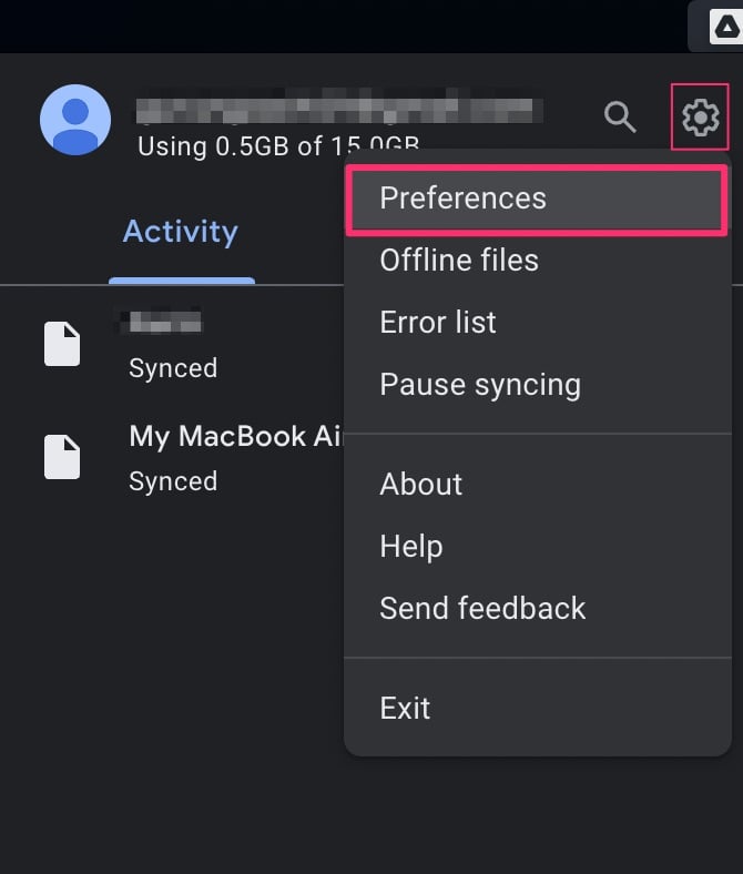 Mac Drive Preferences