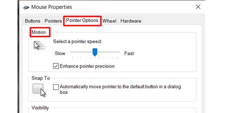 Mouse Properties Settings