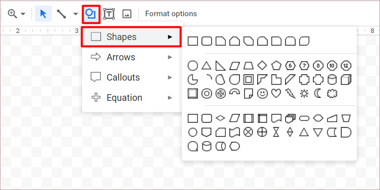 Select shapes