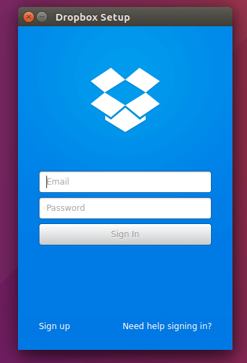 Ubuntu dropbox login