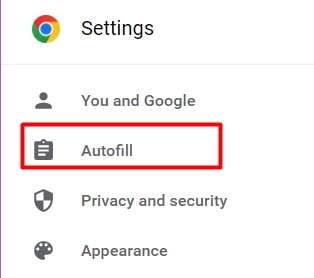 autofill chrome