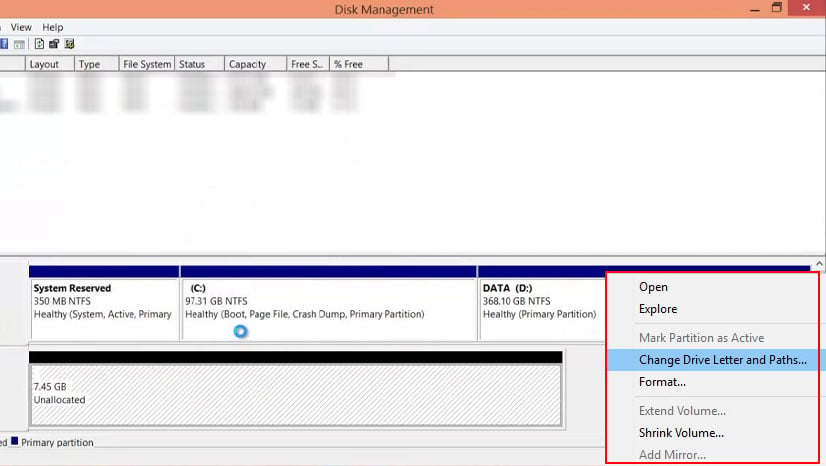 change drive letters hard disk not showing up