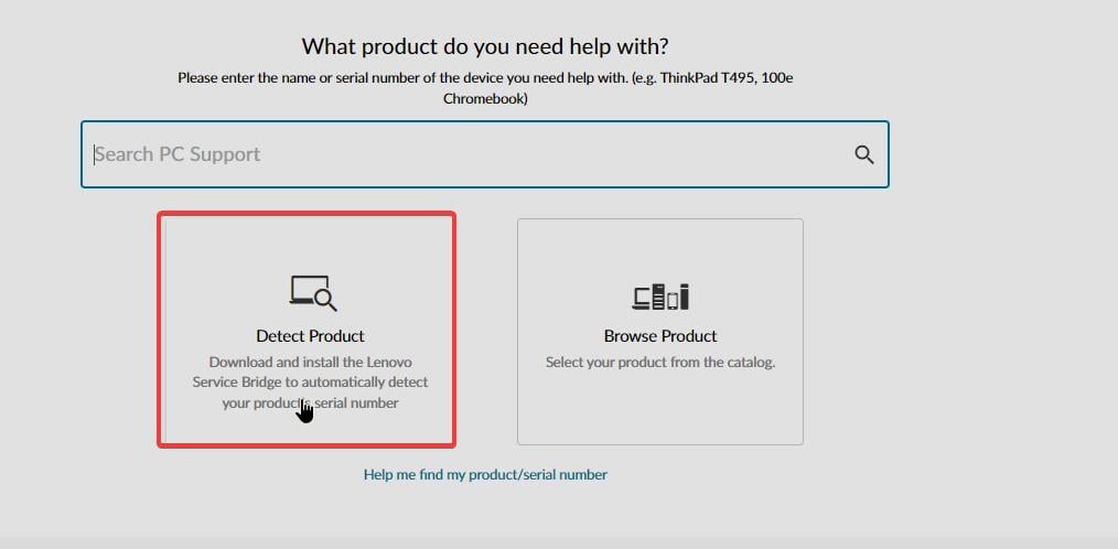 lenovo product detect