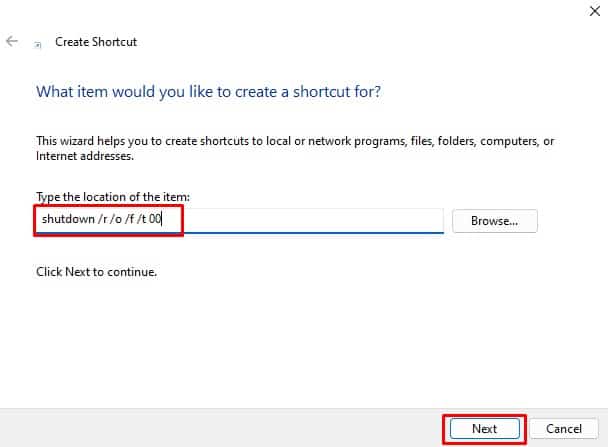 create shutdown short cut