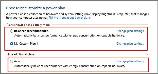 customize power plan