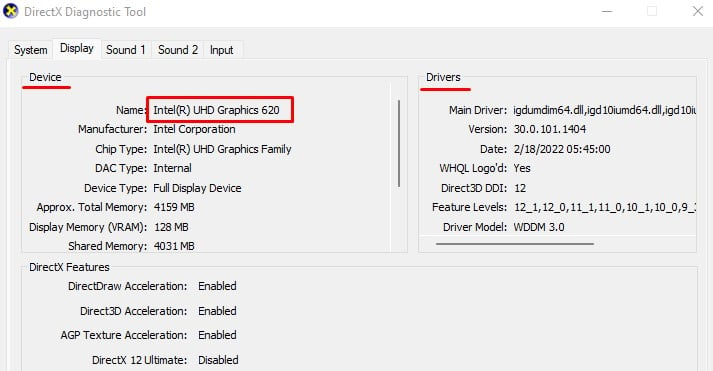 dxdiag gpu detail