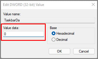 edit dword of taskbarda folder in registry