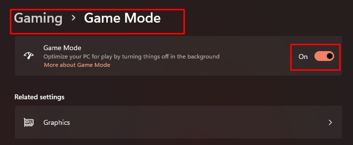 game mode toggle off