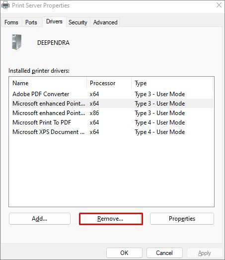 remove-driver-from-print-server-properties