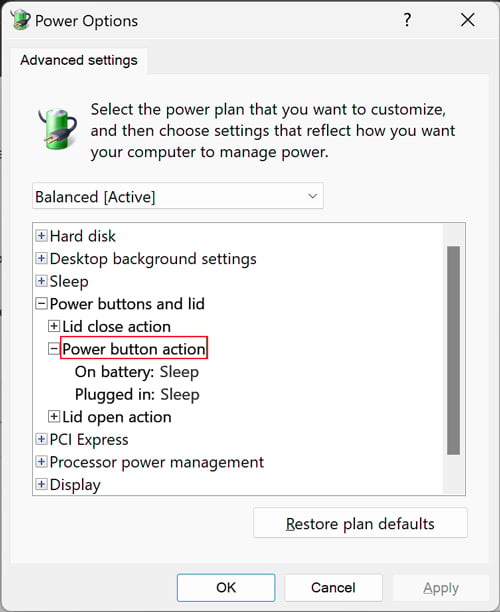 specific-power-button-settings-control-panel