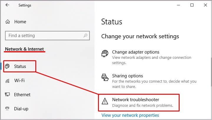 status-network-troubleshooter