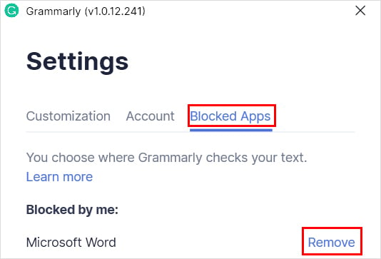 unblock-grammarly-on-word