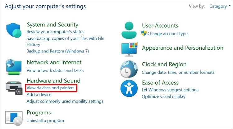 view-devices-and-printers