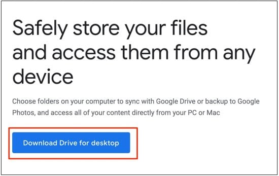 Download Google Drive For Desktop